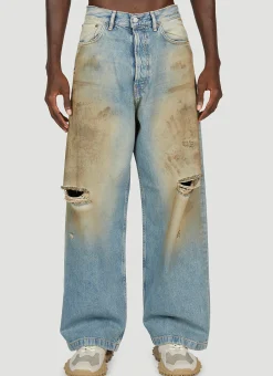 Men Acne Studios Jeans^1989 Distressed Wide Leg Jeans