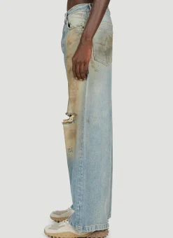 Men Acne Studios Jeans^1989 Distressed Wide Leg Jeans