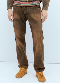 Men Aries Jeans^Acid Wash Batten Denim Jean