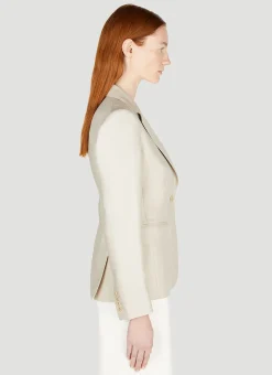 Alpaca Single Breasted Blazer><noscript><img width=