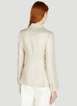 Alpaca Single Breasted Blazer><noscript><img width=
