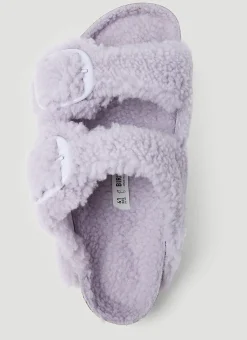 Arizona Big Buckle Shearling Sandals><noscript><img width=