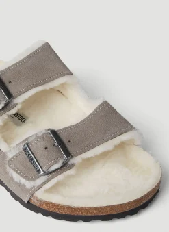 Arizona Shearling Two Strap Sandals><noscript><img width=