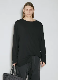 Men Yohji Yamamoto T-Shirts^Asymmetric Hem Long Sleeve T-Shirt