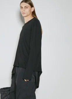 Men Yohji Yamamoto T-Shirts^Asymmetric Hem Long Sleeve T-Shirt