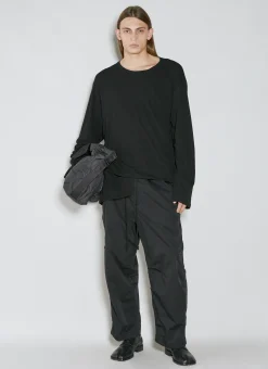 Men Yohji Yamamoto T-Shirts^Asymmetric Hem Long Sleeve T-Shirt