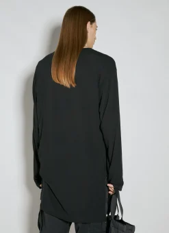 Men Yohji Yamamoto T-Shirts^Asymmetric Hem Long Sleeve T-Shirt