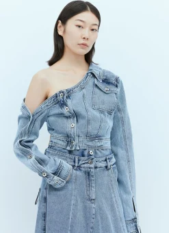 Asymmetric Neck Denim Jacket>Rokh Best