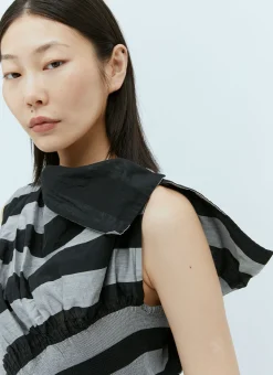 Asymmetric Striped Top>Issey Miyake Sale