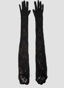 Men Gucci Gloves^Aurora Long Lace Gloves
