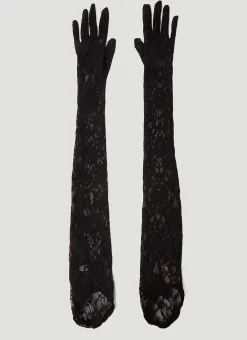 Men Gucci Gloves^Aurora Long Lace Gloves