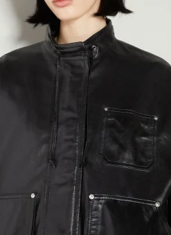 Band Collar Leather Jacket></noscript>Helmut Lang Clearance