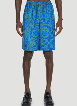 Men Versace Shorts^Baroque Silk Shorts