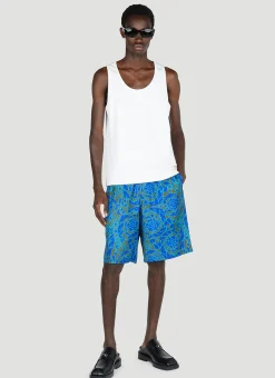Men Versace Shorts^Baroque Silk Shorts