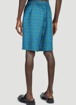 Men Versace Shorts^Baroque Silk Shorts