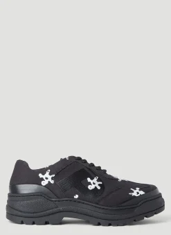 Men Phileo Lace Ups^Basalt White Flower Lace-Ups