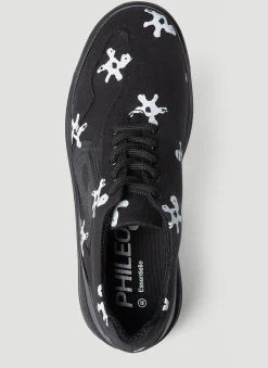 Men Phileo Lace Ups^Basalt White Flower Lace-Ups