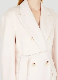 Belted Double Breasted Coat><noscript><img width=