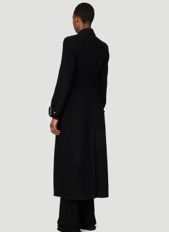 Belted Double-Breasted Wool Long Coat><noscript><img width=