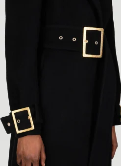 Belted Double-Breasted Wool Long Coat><noscript><img width=