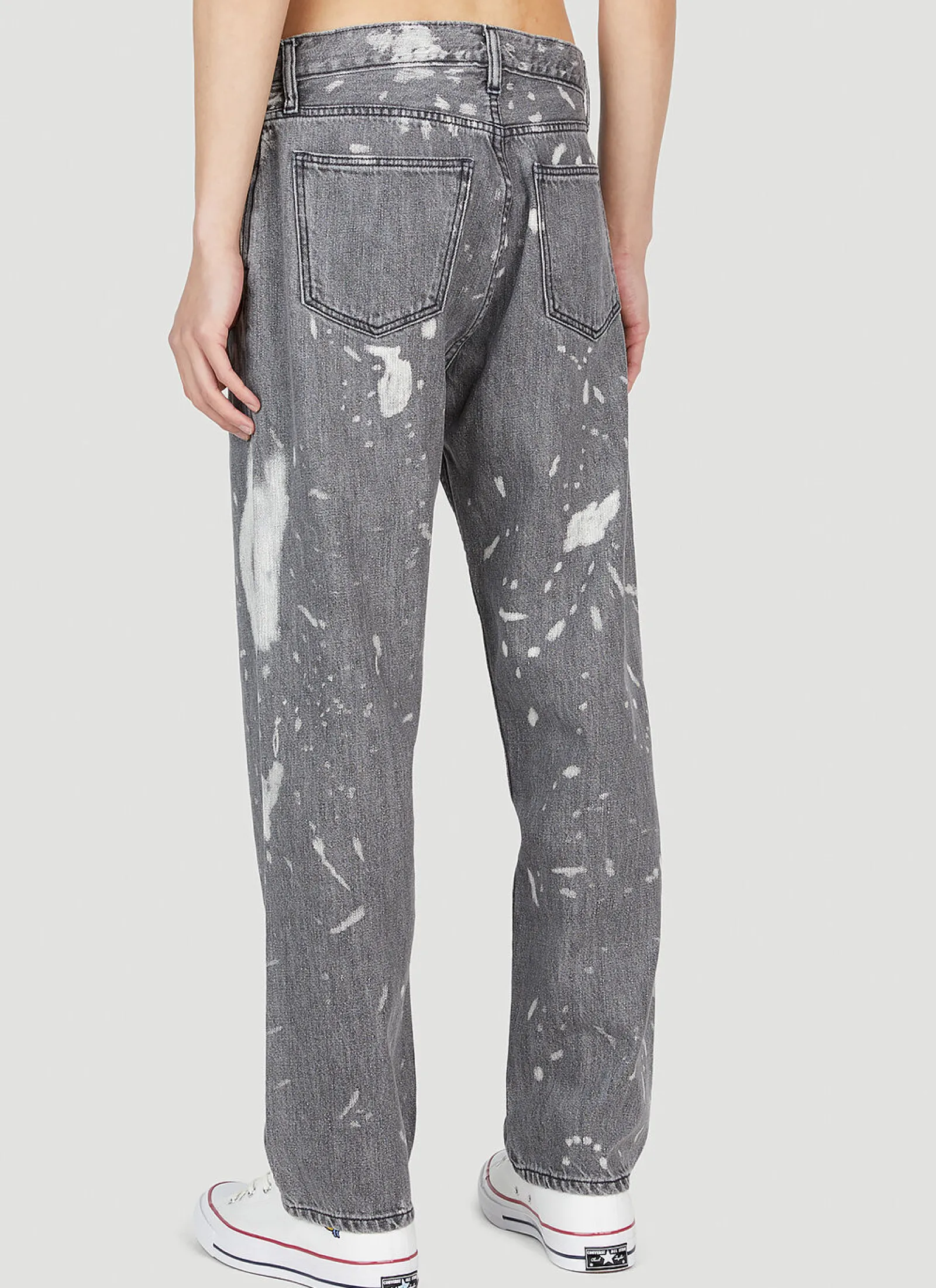 Men LN-CC x Non Jeans^Bleached Relaxed Jeans