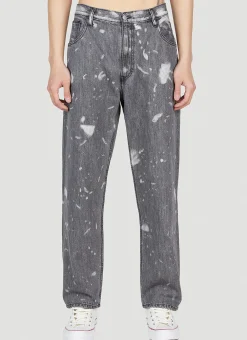 Men LN-CC x Non Jeans^Bleached Relaxed Jeans