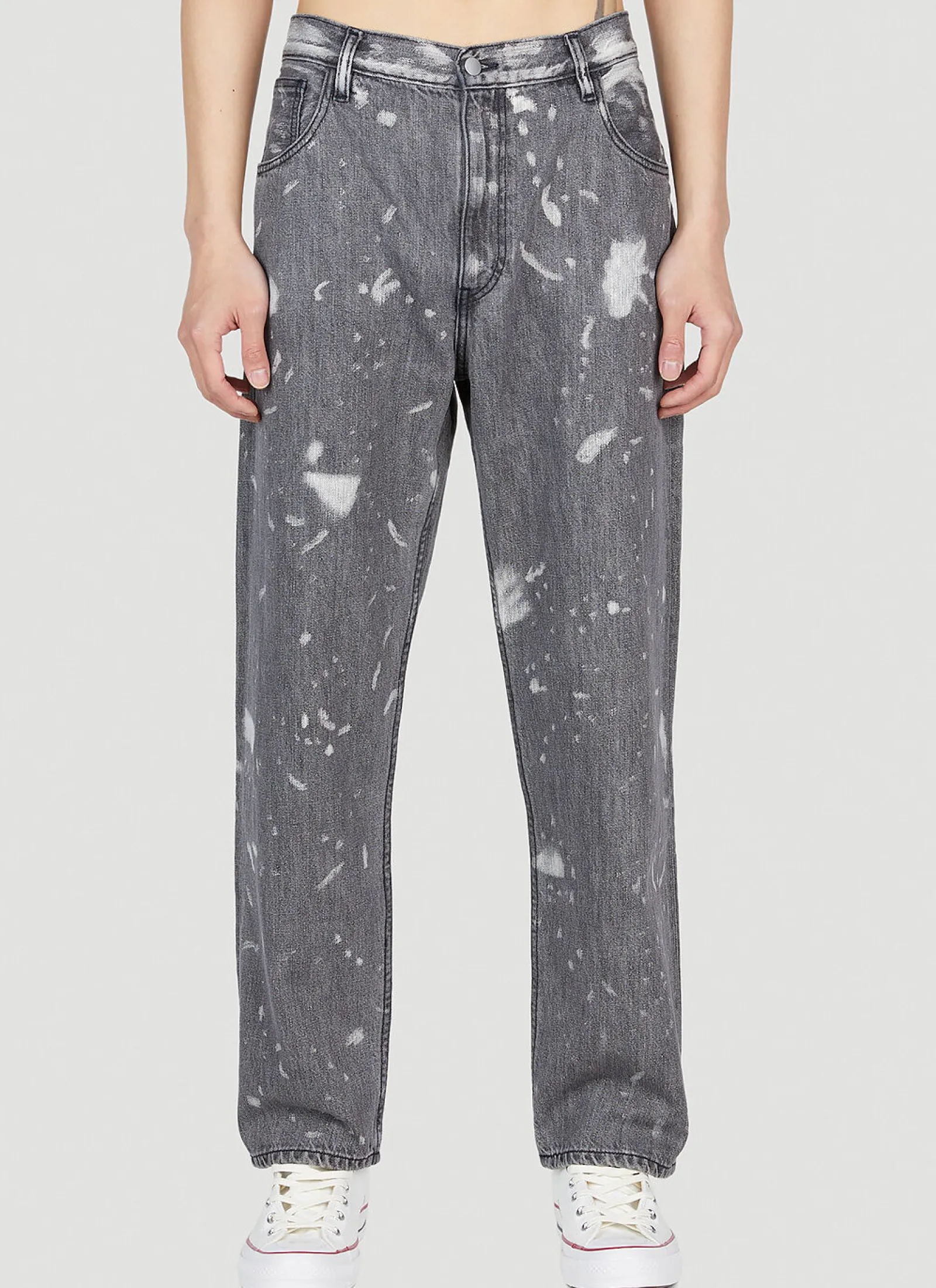 Men LN-CC x Non Jeans^Bleached Relaxed Jeans