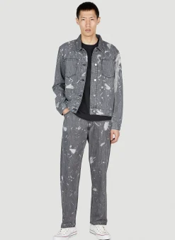 Men LN-CC x Non Jeans^Bleached Relaxed Jeans