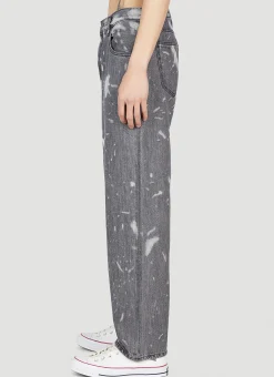 Men LN-CC x Non Jeans^Bleached Relaxed Jeans