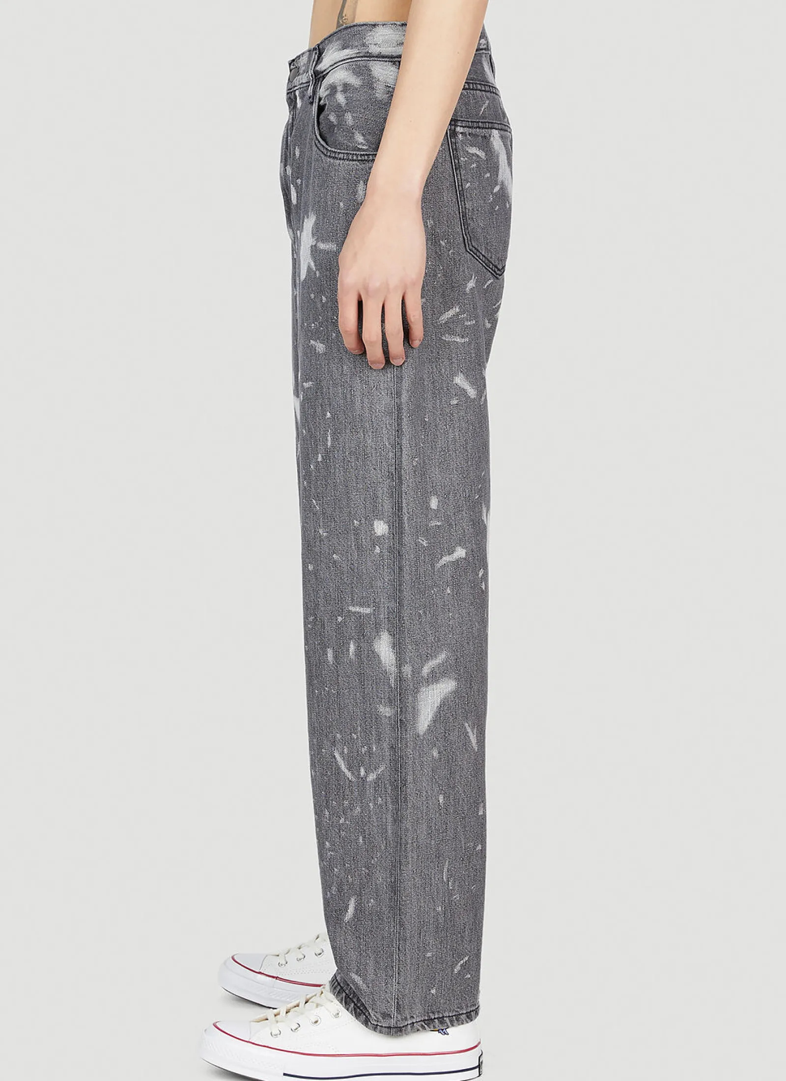 Men LN-CC x Non Jeans^Bleached Relaxed Jeans