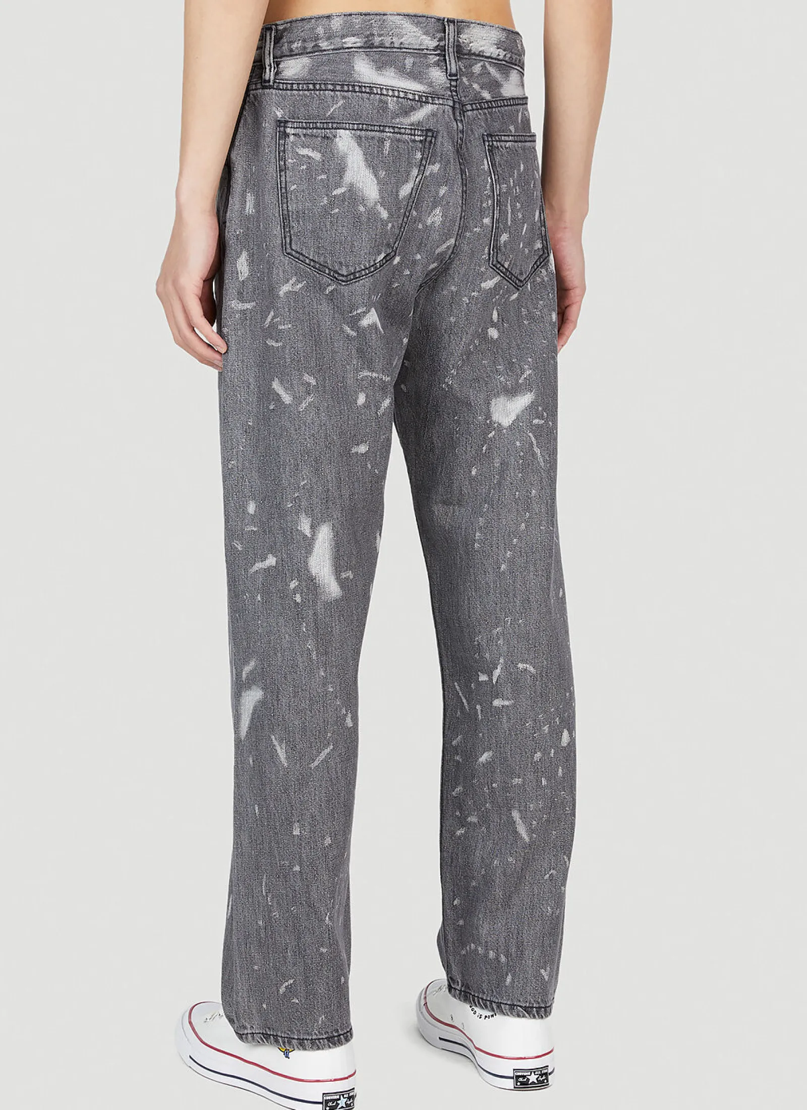 Men LN-CC x Non Jeans^Bleached Relaxed Jeans