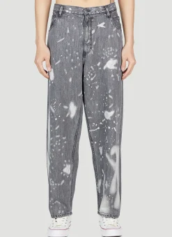 Men LN-CC x Non Jeans^Bleached Wide Jeans