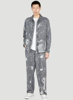 Men LN-CC x Non Jeans^Bleached Wide Jeans