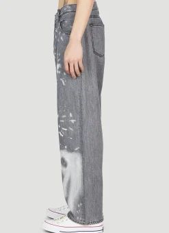 Men LN-CC x Non Jeans^Bleached Wide Jeans