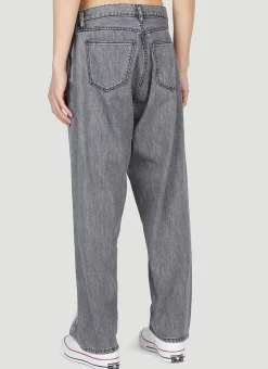 Men LN-CC x Non Jeans^Bleached Wide Jeans