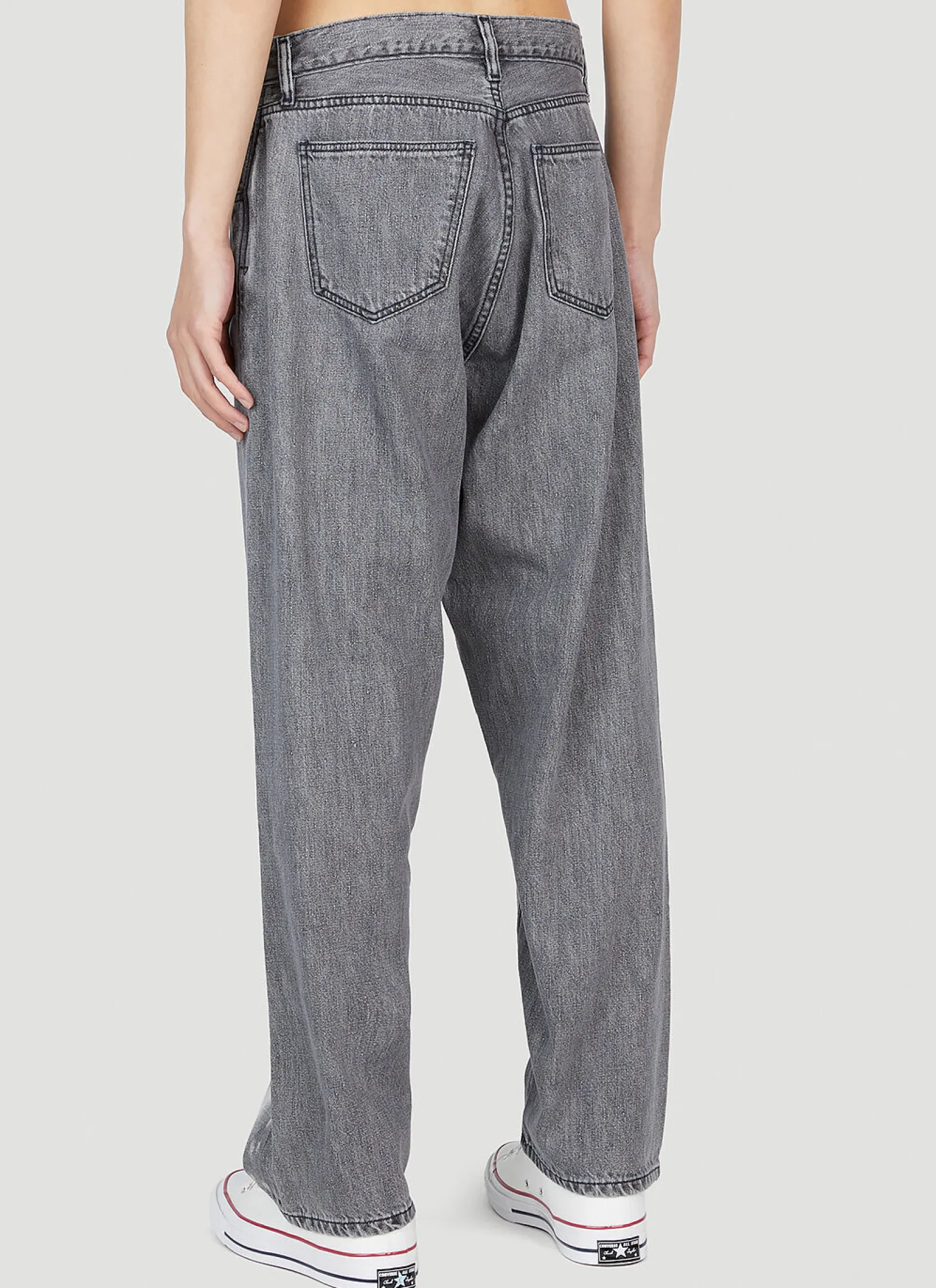 Men LN-CC x Non Jeans^Bleached Wide Jeans