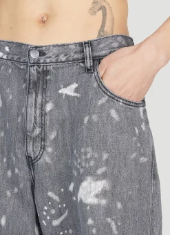 Men LN-CC x Non Jeans^Bleached Wide Jeans