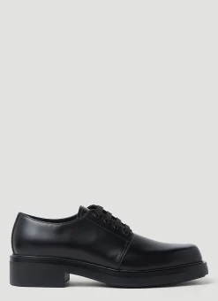 Men Prada Lace Ups^Brushed Leather Derby Shoes