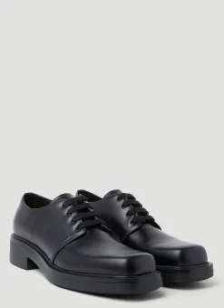 Men Prada Lace Ups^Brushed Leather Derby Shoes