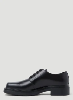 Men Prada Lace Ups^Brushed Leather Derby Shoes