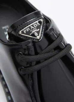 Brushed Leather Lace-Up Shoes>Prada New