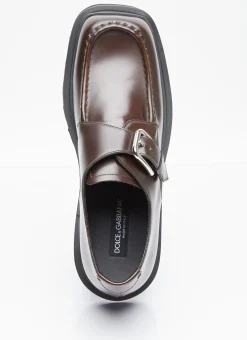 Men Dolce & Gabbana Lace Ups^Brushed Leather Monkstrap Shoes