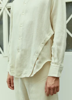 Men Eckhaus Latta Shirts^Button Down Linen Shirt