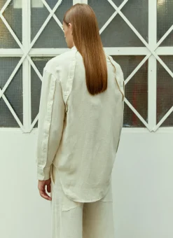 Men Eckhaus Latta Shirts^Button Down Linen Shirt