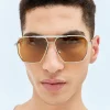 Men Bottega Veneta Sunglasses^Bv1012S Aviator Sunglasses