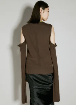 Cape Sleeve Knit Sweater><noscript><img width=