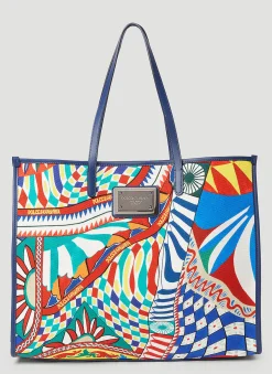 Carretto Print Canvas Tote Bag>Dolce & Gabbana Best
