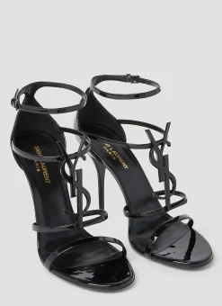 Cassandra Logo Plaque Sandals>Saint Laurent Sale