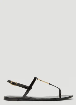 Cassandra Monogram Plaque Sandals>Saint Laurent Discount