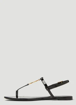 Cassandra Monogram Plaque Sandals><noscript><img width=